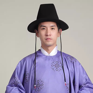 明制方顶笠帽明朝汉服首服圆领袍飞鱼服锦衣卫道袍平顶帽子大圆帽