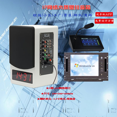 ip网络广播系统套装木质音响壁挂