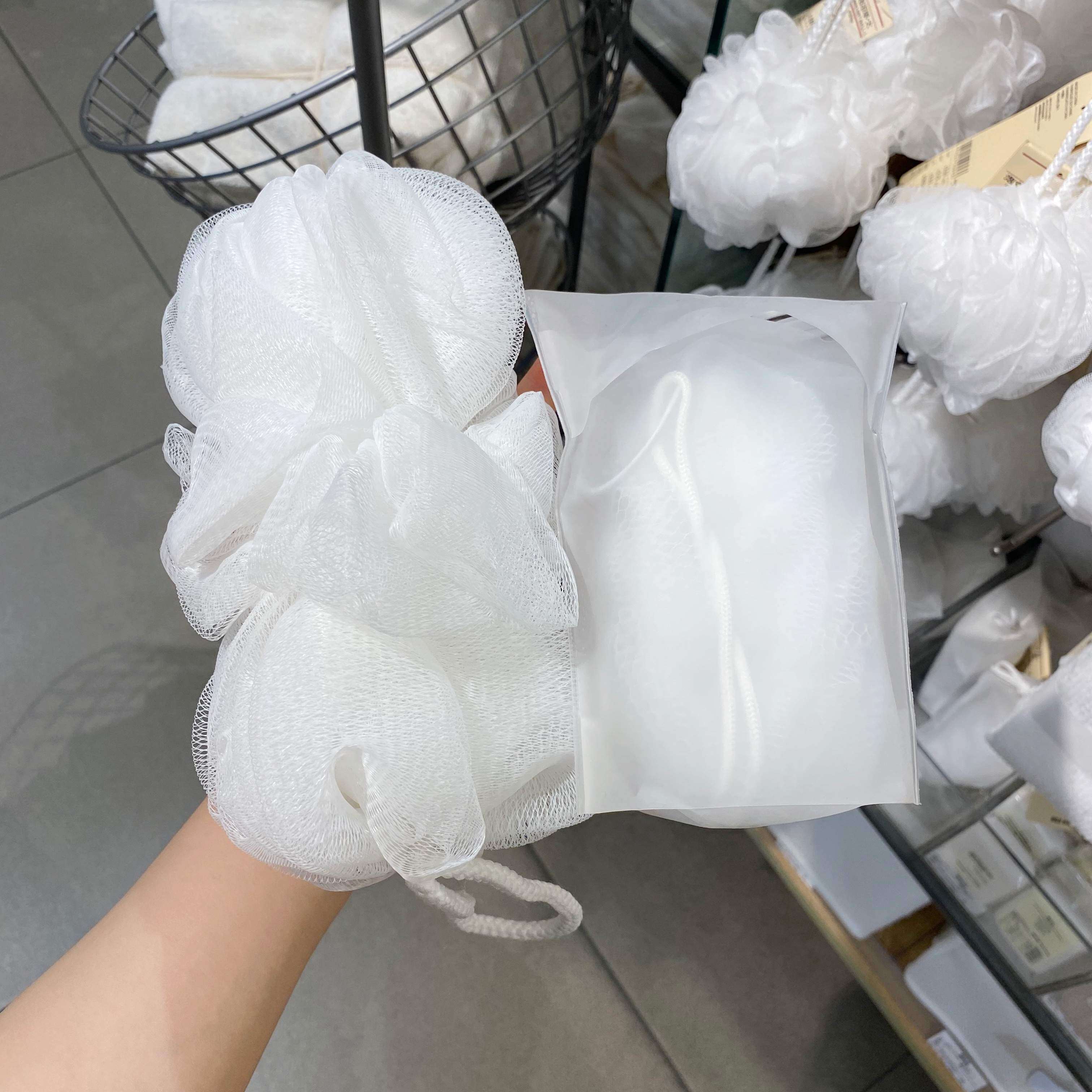 现货 无印良品浴球 大号小号搓澡巾  弹性起泡球 洗脸网用起泡网
