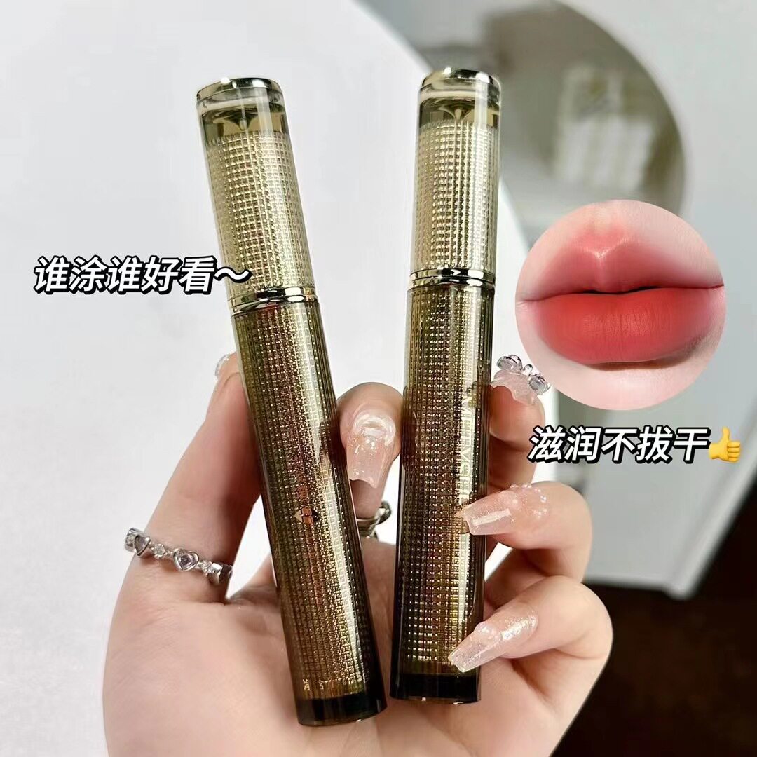 美媞秀玫瑰精油琉彩唇釉滋润不拔干正红色复古红十一色持久持妆