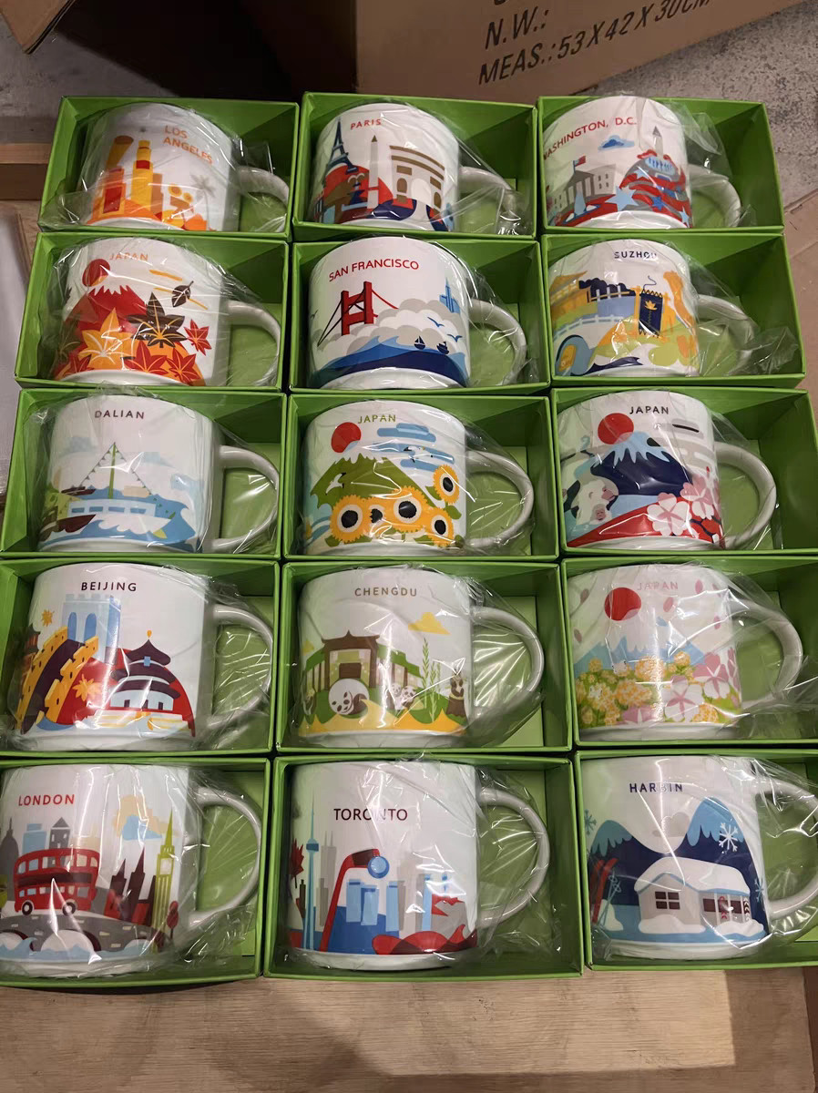 YAH陶瓷杯美国城市马克杯大容量典藏水杯创意景点水杯陶瓷咖啡杯