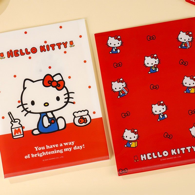 正版悦木授权HelloKitty凯蒂猫A4文件袋Hello Kitty猫卡通PVC资料收纳袋子学生文具可爱kt猫A4文件袋a4文件袋