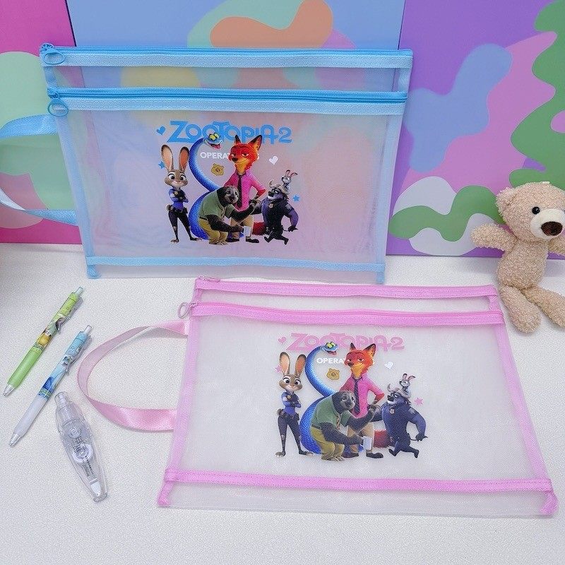 疯狂动物城A4网格文件袋双层加厚款透明网纱拉链袋中小学生用可爱卡通拉链作业袋手提袋文具书袋试卷收纳袋,文具电教/文化用品/商务用品,文件袋/资料袋/试卷收纳袋,淘宝优惠券,粉丝福利购,淘宝优惠卷