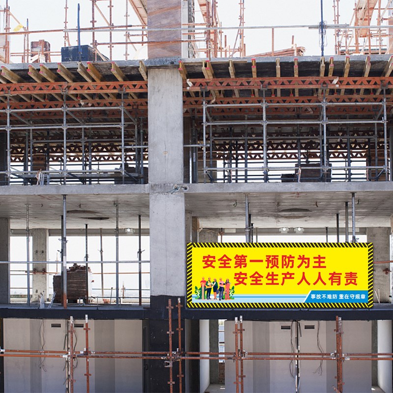 建筑工地安全标识牌标语工厂企业安全生产人人有责施工警示牌宣传