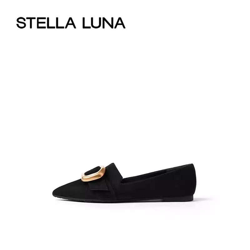 STELLA LUNA女鞋25SS新品单鞋BRASS TACKS金属扣饰乐福鞋SL125075