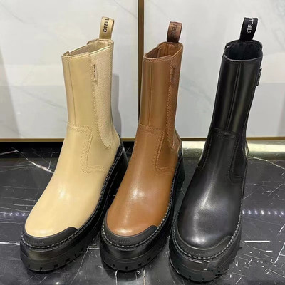 STELLALUNA烟筒靴厚底增高瘦身