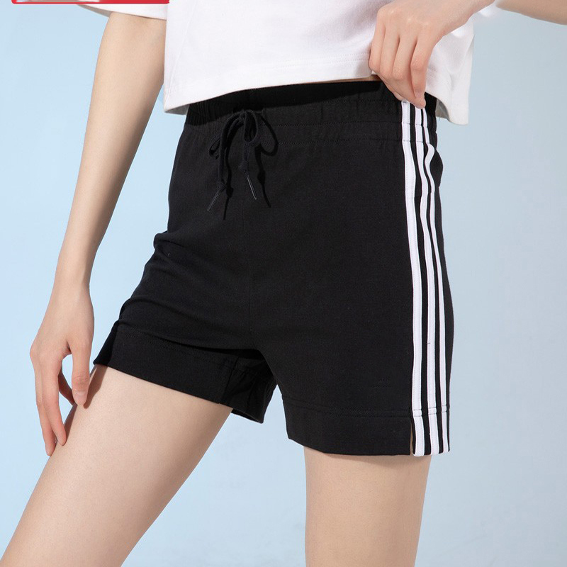 女裤夏季新款运动裤跑步训练健身裤子黑色棉质短裤GM5523