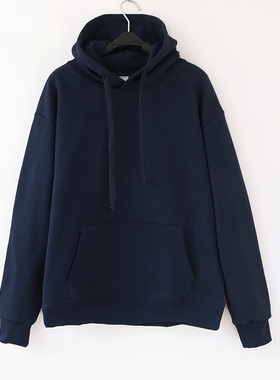 25春款美式复古百搭宽松休闲套头长袖大码女士纯色卫衣纯棉大码