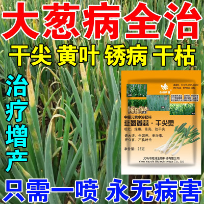 大葱病全治大葱干尖灵杀菌剂韭菜黄叶病灰霉病叶子干枯发黄专用药