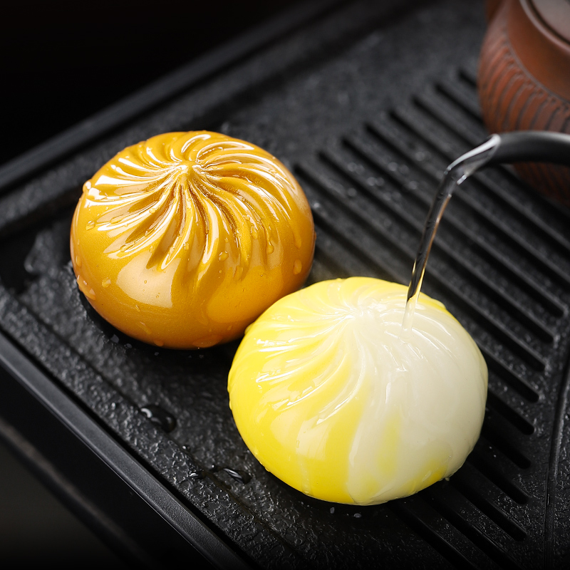 蒸蒸日上包子饺子白菜茶宠摆件