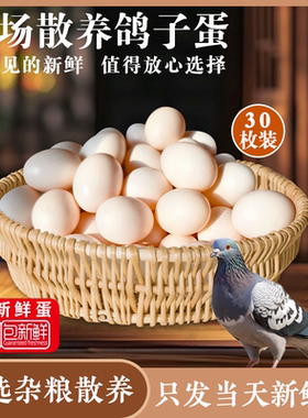 精选鸽子蛋新鲜30枚620克以上孕妇宝宝辅食杂粮散养白鸽全国包邮