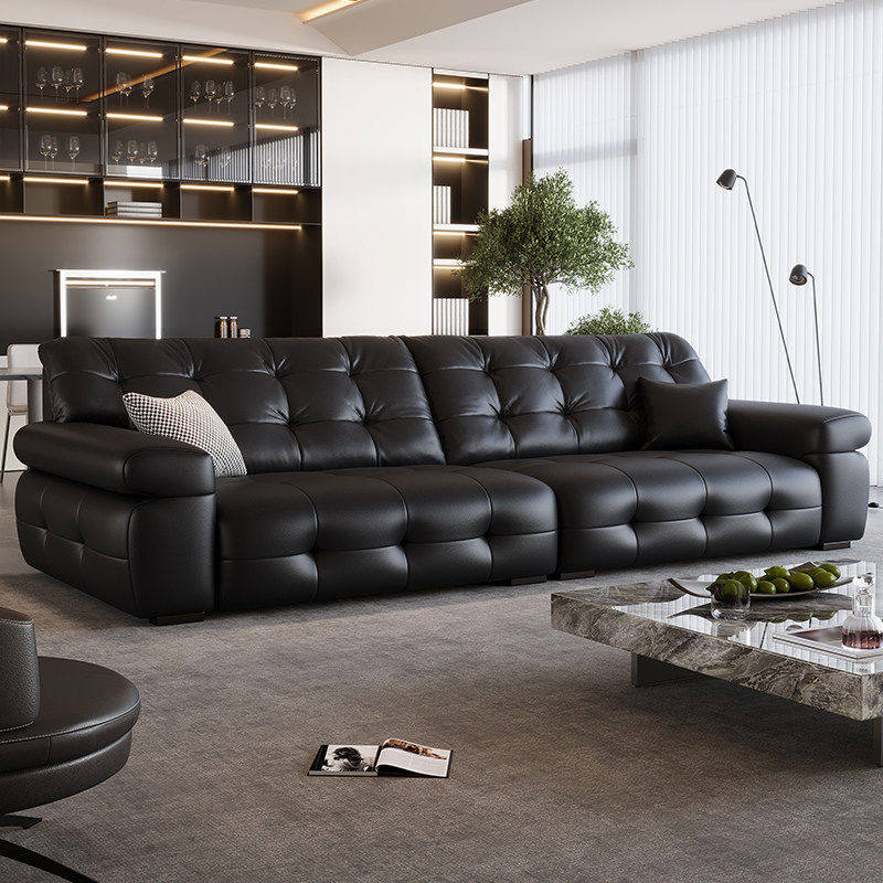 意式极简头层真皮沙发客厅直排高端全真皮2026年新款皮艺沙发组合