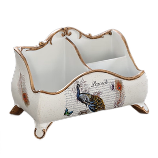 美式客厅轻奢茶几电视遥控器收纳盒手机收纳创意办公室桌面杂物盒