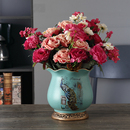 饰品 美式 陶瓷花瓶摆件客厅插花复古创意花器干花仿真假花样板房装