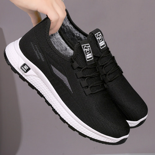 老北京二棉鞋男冬季加绒保暖防滑爸爸鞋加厚防寒休闲父亲棉靴软底