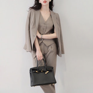 优雅知性通勤OL 西装/西装裤/马甲 三件套装 2025秋冬女新款职业