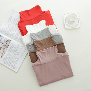 女长袖 2020秋冬新款 t恤超薄秋衣大码 修身 女 上衣莫代尔高领打底衫