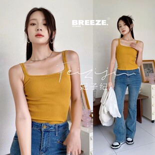 新款 带胸垫 小吊带背心女抹胸2024春秋内搭外穿性感针织百搭打底衫