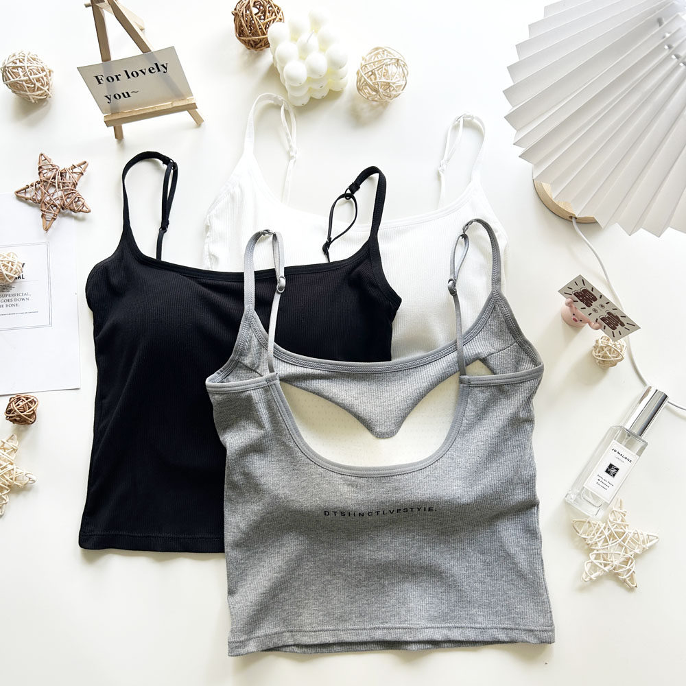 防晒衣内搭背心免穿文胸一体式薄款吊带外穿海岛度假带胸垫美背女