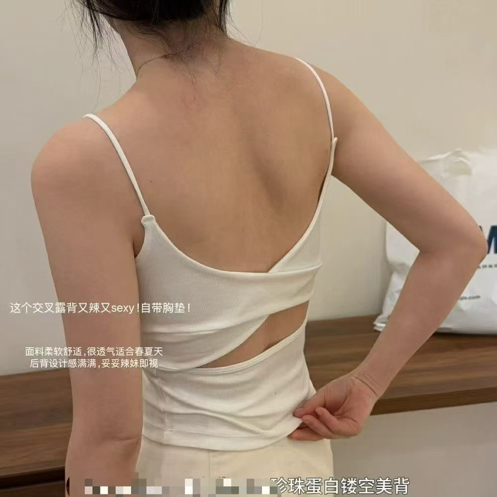 女内外穿十三行夏季性感辣妹女美背时尚文胸欲风带胸垫吊带背心女
