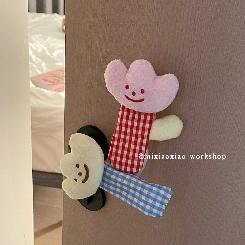 高颜值门把手保护套防撞可爱卡通布艺防静电儿童房间卧室拉手把套