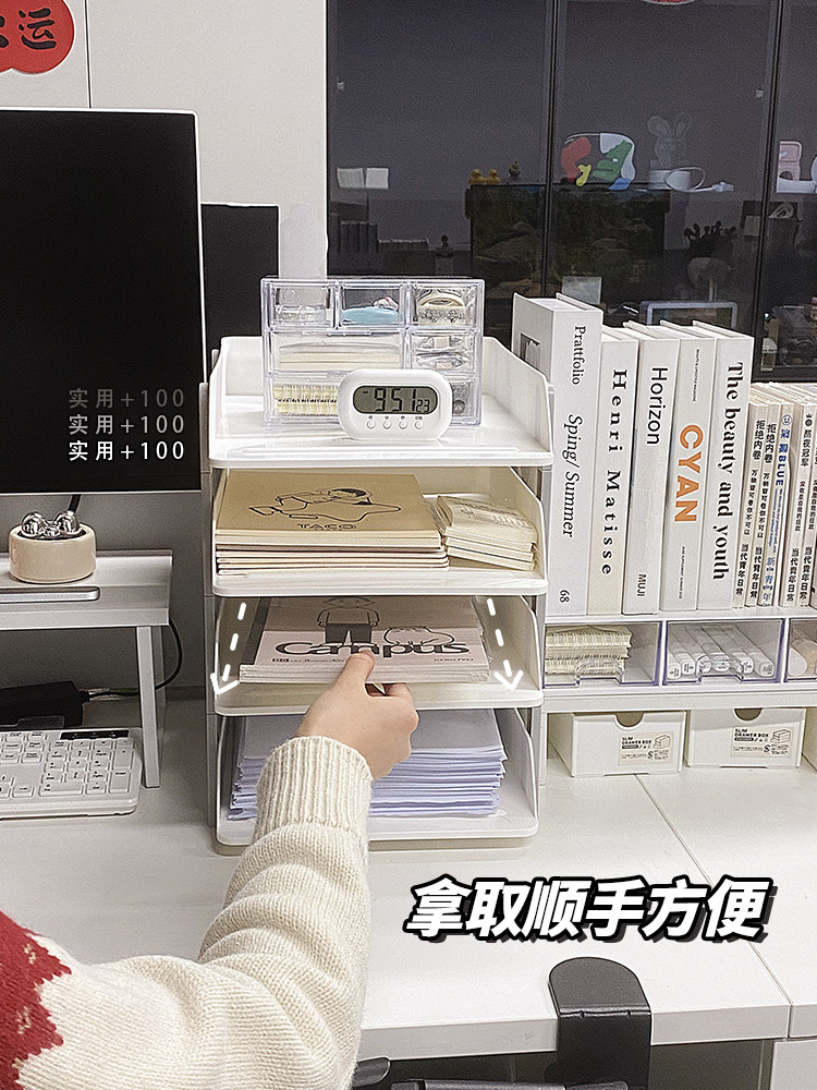 다층 파일 보관함 사무실 데스크탑 보관함 정보 파일 프레임 책장 보관함 폴더 보관함