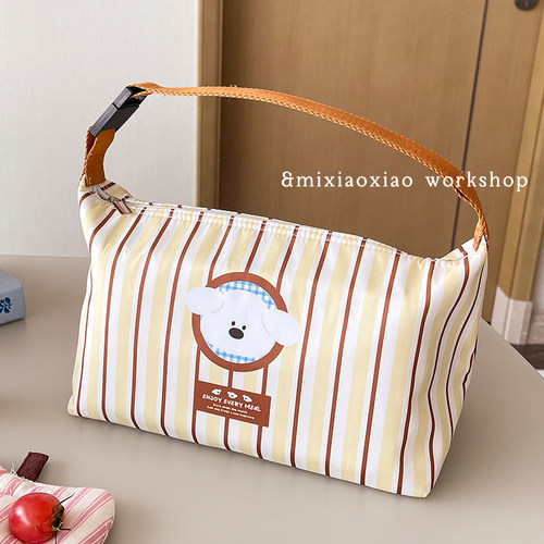 饭盒手提袋子保温上班族带饭小学生餐包便当饭包时尚饭袋加厚铝箔