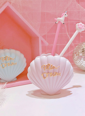 可爱风牛油果贝壳树脂学生摆件