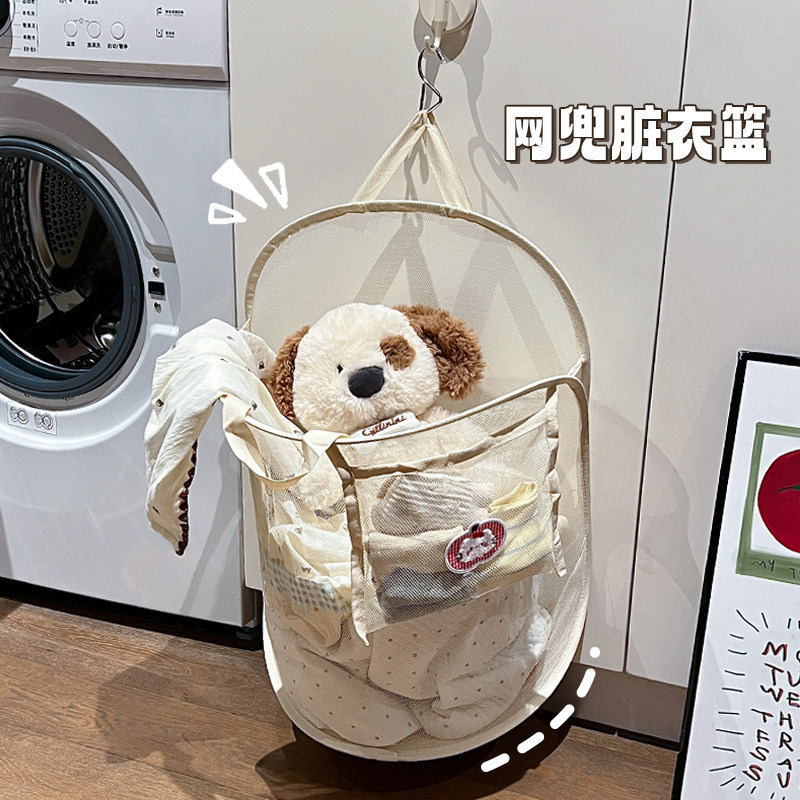 壁挂脏衣篓可折叠分区脏衣服收纳筐家用卫生间洗衣篮娃娃收纳桶图片
