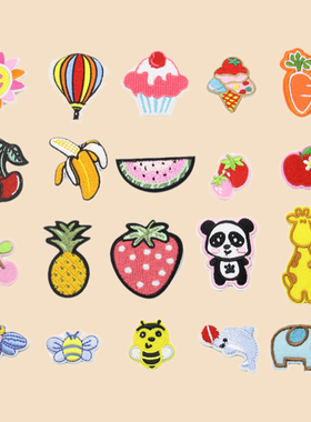 TTT卡通小号迷你布贴刺绣补丁贴衣服贴布羽绒服装饰贴花diy手工