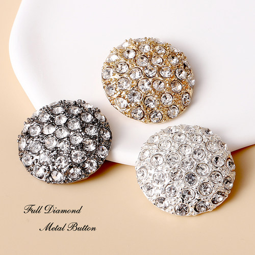 TTT纽扣金属满钻貂皮皮草扣子