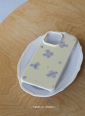 TWINKLE 奶油碎花 蓝瓷花温柔浪漫复古iPhone手机壳少女小清新保护套ins高级超薄16