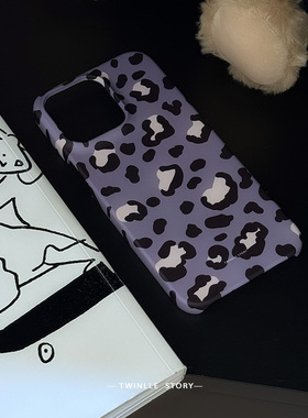 TWINKLE 紫色系温柔豹纹 甜酷豹纹 简约磁吸壳 iPhone17手机壳华为手机壳