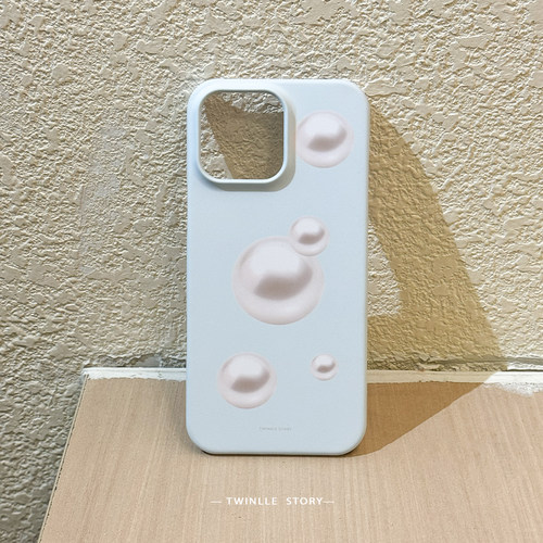 TWINKLE 海洋珍珠蓝色简约ins风设计款适用于iPhone17/华为mate手机壳