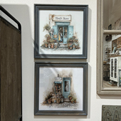 复古文艺杂货店装 饰画中古壁饰家居客厅卧室挂画欧式 田园风画框画