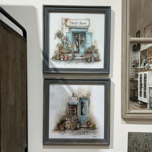 复古文艺杂货店装饰画中古壁饰家居客厅卧室挂画欧式田园风画框画
