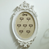 法式 复古做旧卧室化妆间梳妆白色椭圆ins风壁饰装 饰墙挂挂钩设计