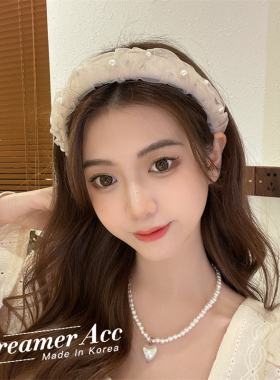 韩国网纱珍珠发箍甜美可爱发卡