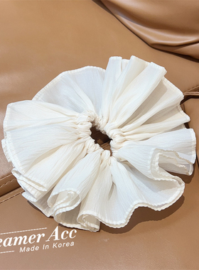 韩国进口白色甜美风超大号芭蕾风显脸小发圈2025春夏新款头绳女