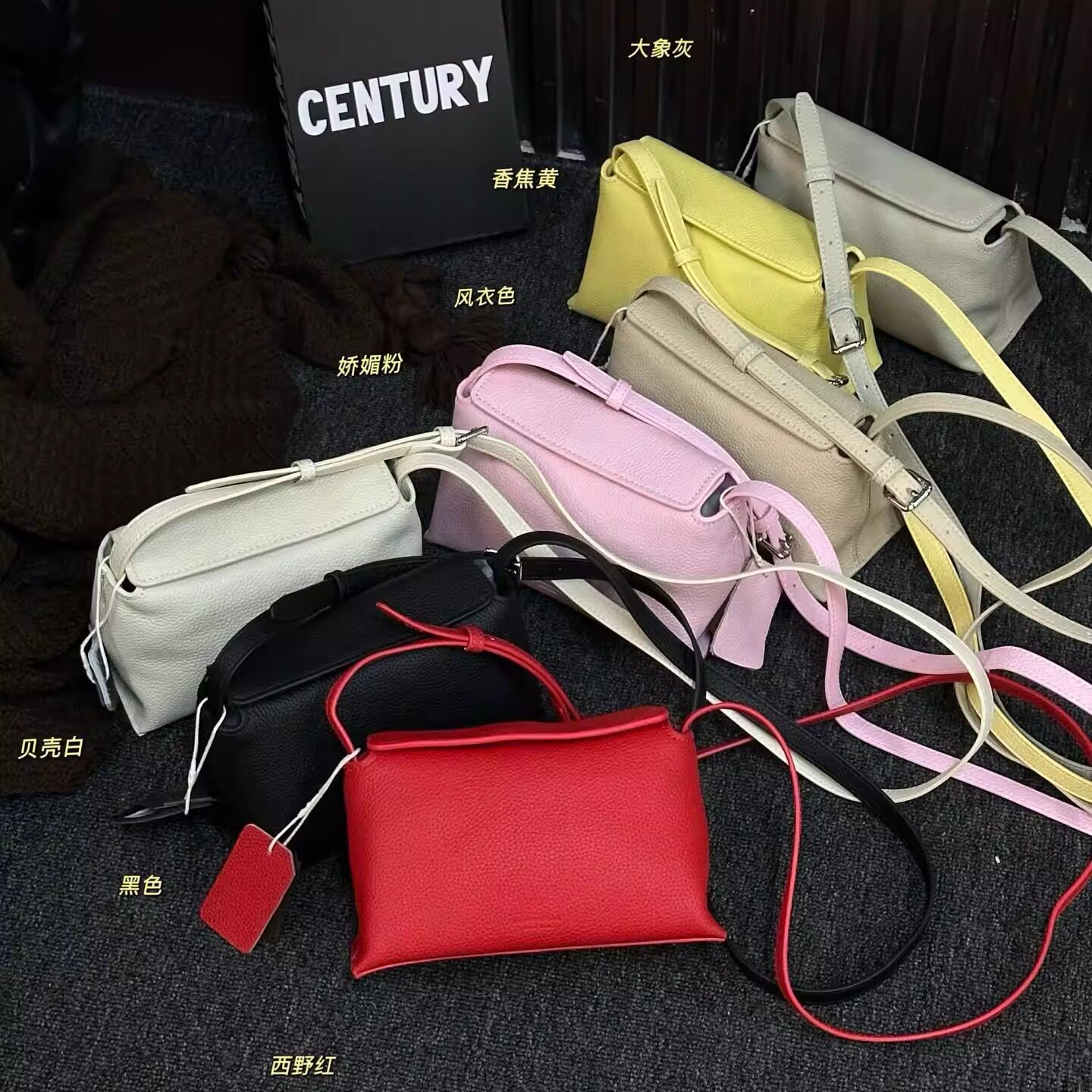 洋气牛皮小方包女2026新款春季糖果色时尚斜跨小包百搭单肩斜挎包