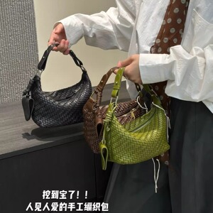 高级质感手工编织包包2025新款时尚编制手提小包百搭单肩斜挎包女