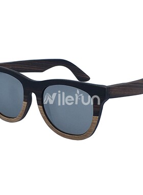 墨镜百搭黑檀木银色偏光太阳镜