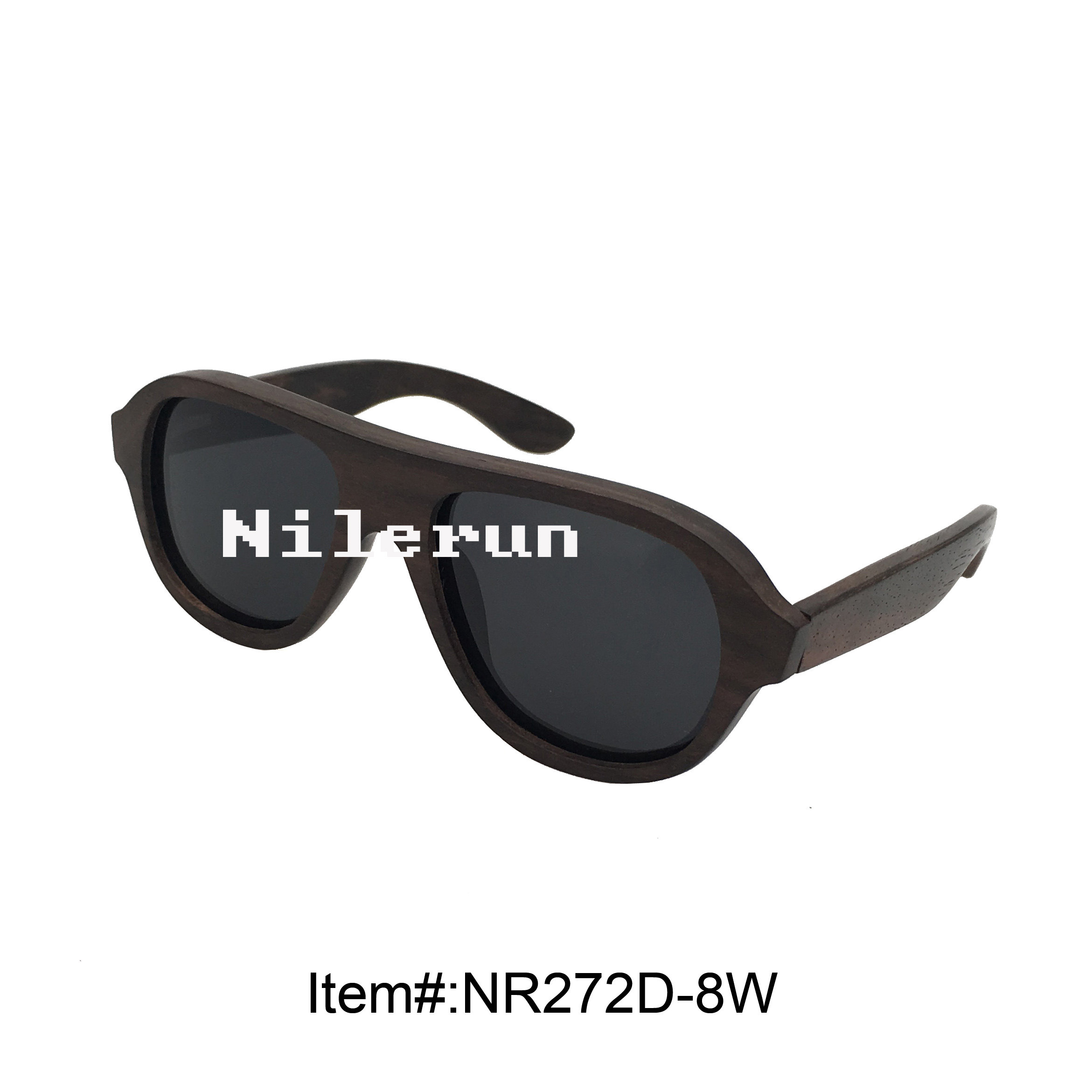 男女同款扮酷扮帅黑檀木太阳镜蛤蟆镜 椭圆飞行员式黑色偏光墨镜