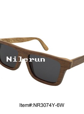 冷灰色方形复合木太阳眼镜 合成木偏光墨镜