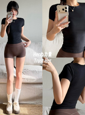 Her心力量｜瑜伽运动短袖弹力健身服上衣T恤夏季修身透气跑步训练