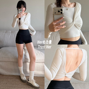 Her心力量|健身服瑜伽长袖 跑步骑行背心 固定胸垫运动内衣女夏季