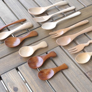实木奶粉勺迷你小茶匙调料小勺盐勺粉末短柄小木勺儿童甜品勺杂货