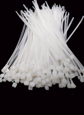 包邮白色塑料扎带5*300MM 3.6MM 300PCS自锁式尼龙扎带束线带捆绑