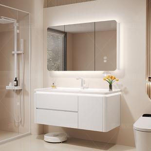 2025新款浴室柜洗手盆柜组合洗脸洗漱台陶瓷一体盆卫生间卫浴面盆