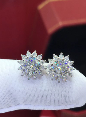 18k包金耳钉 太阳花戴妃款耳钉送女友情人节礼物